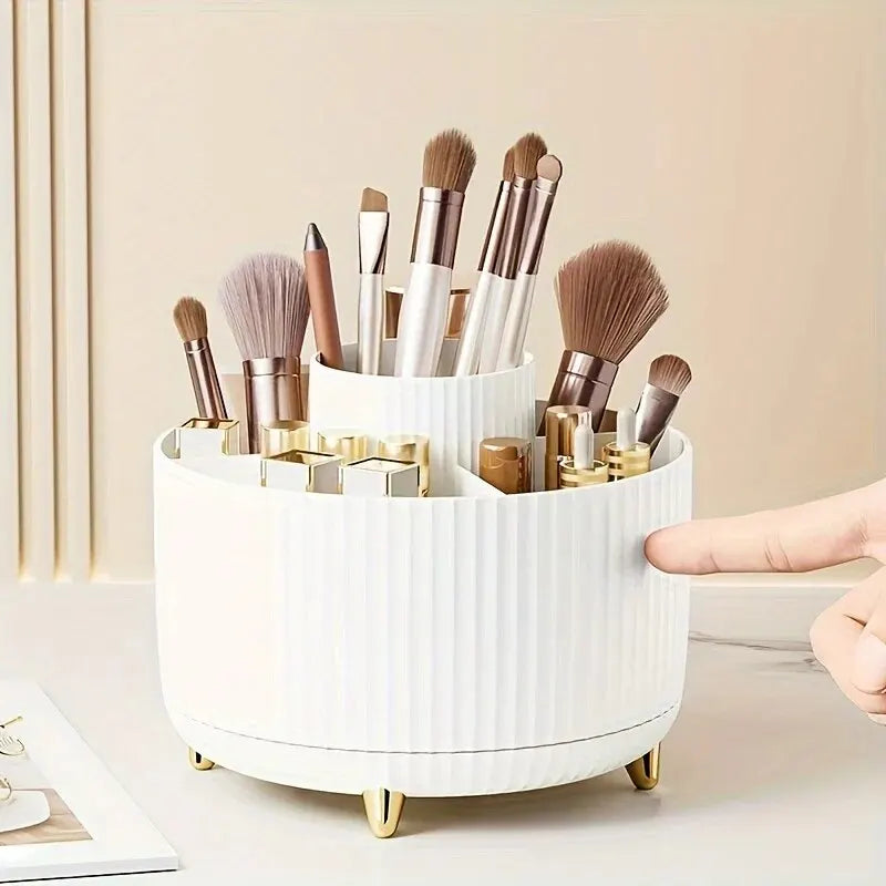 Desktop Lipstick Eye Shadow Pen Container Storage Bucket Makeup Box Storage Box Rotary Dust-proof Makeup Brush