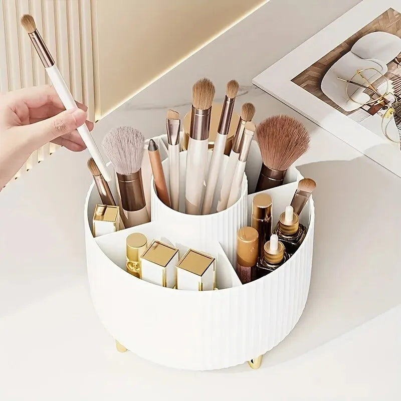 Desktop Lipstick Eye Shadow Pen Container Storage Bucket Makeup Box Storage Box Rotary Dust-proof Makeup Brush Storage