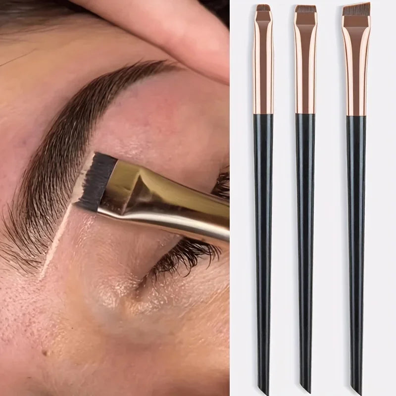 Makeup Brush Three piece Set,Blade eyeliner brush fine oblique head eyebrow brush outline eyeliner ultra-thin eye shadow brush