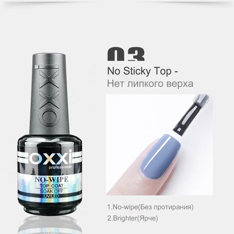 OXXI 15ml Base and Top Coat for Gel Polish Semi-permanent Varnish Rubber Top Coat y Base Coat Gellac uv