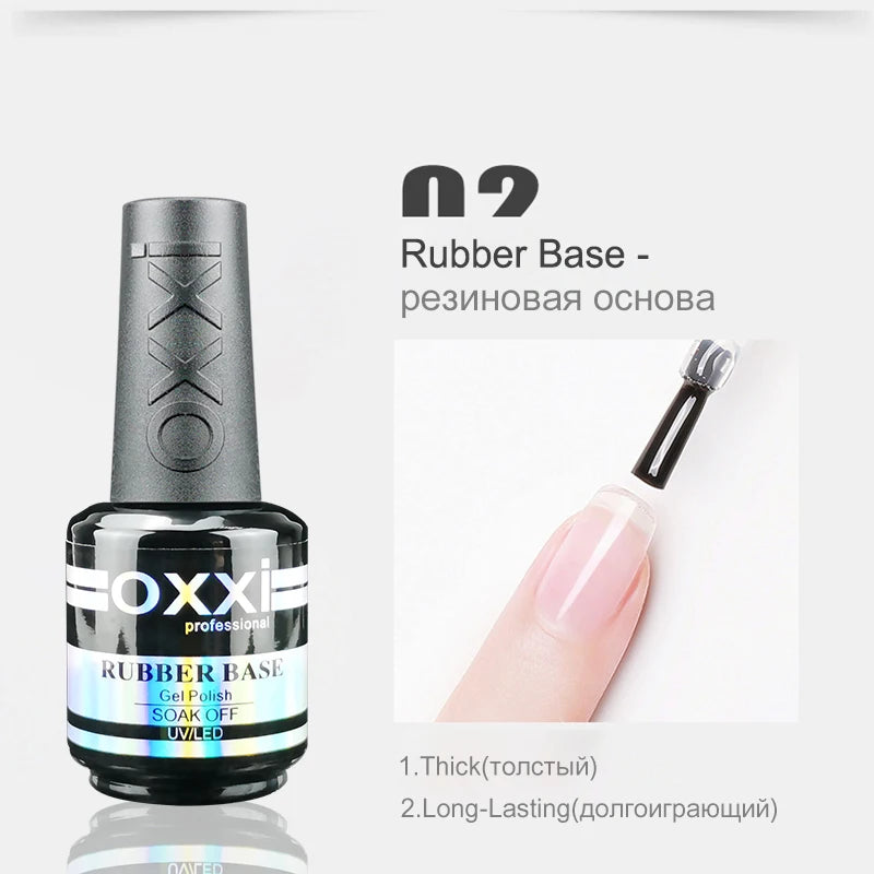 OXXI 15ml Base and Top Coat for Gel Polish Semi-permanent Varnish Rubber Top Coat y Base Coat Gellac uv led