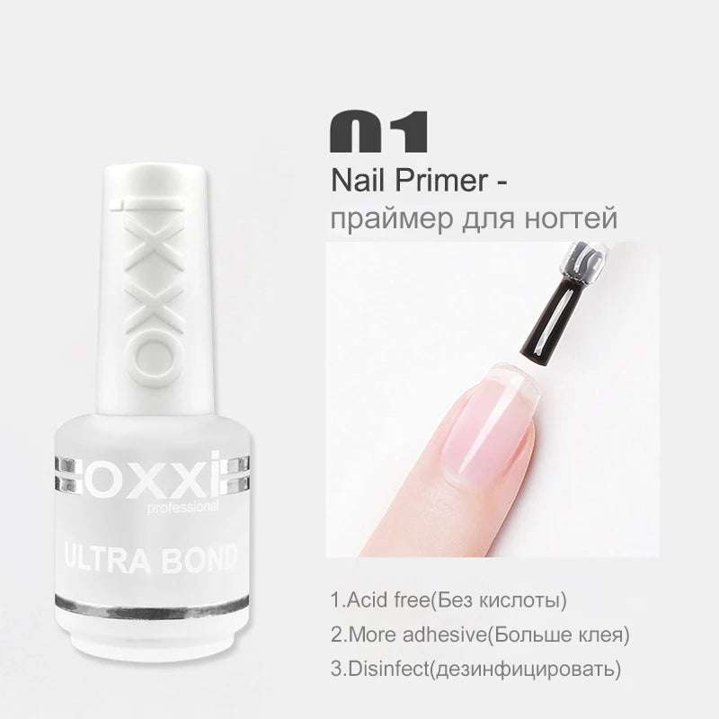 OXXI 15ml Base and Top Coat for Gel Polish Semi-permanent Varnish Rubber Top Coat y Base Coat Gellac uv led Permanent