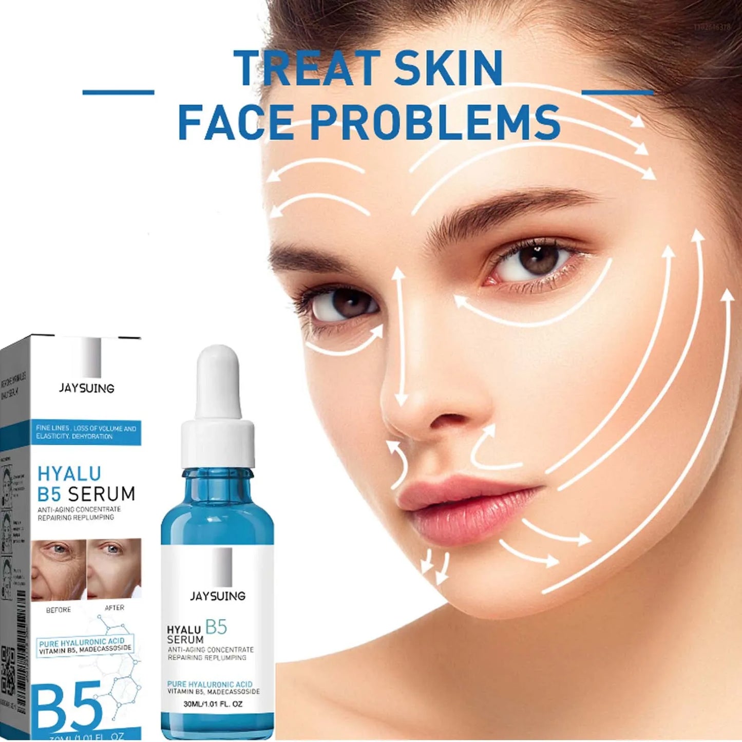 Pure Hyaluronic Acid Facial Serum Lifting Firming Fade Fine Lines Moisturizing Nourishing Shrink Pore Smooth Hyalu B5 Serum5