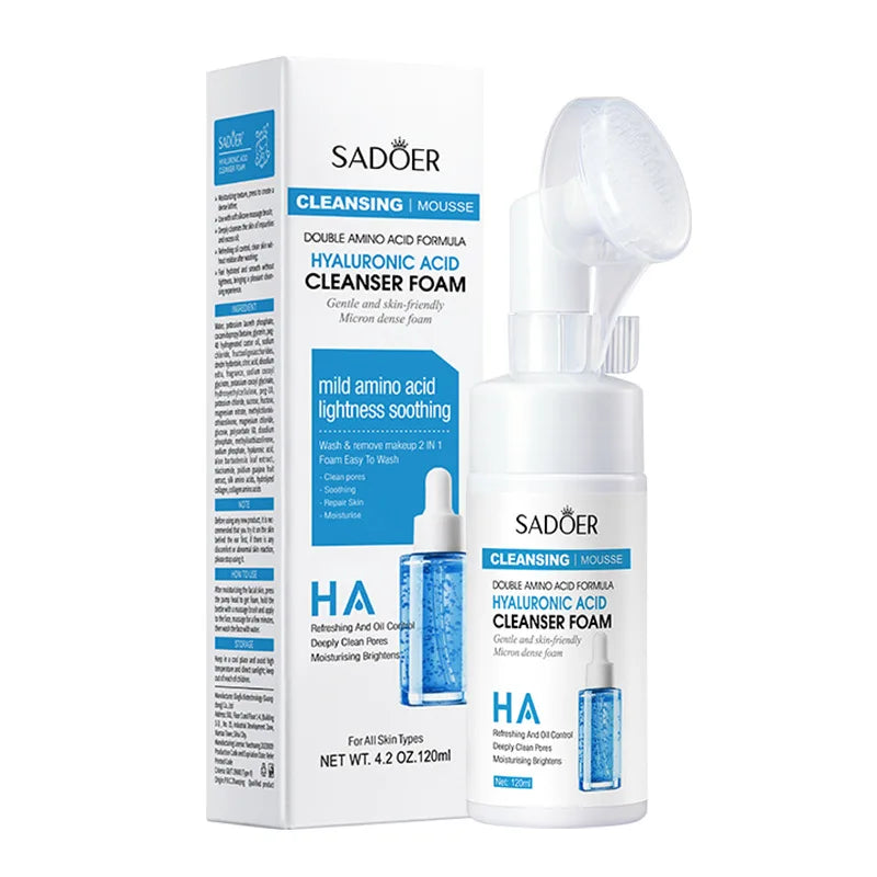 SAODER Q10 Vitamin C Facial Cleanser Face Wash Foam Facial Cleansing Mossee Moisturizing Brightening Facial Skin Care Products gfgfy