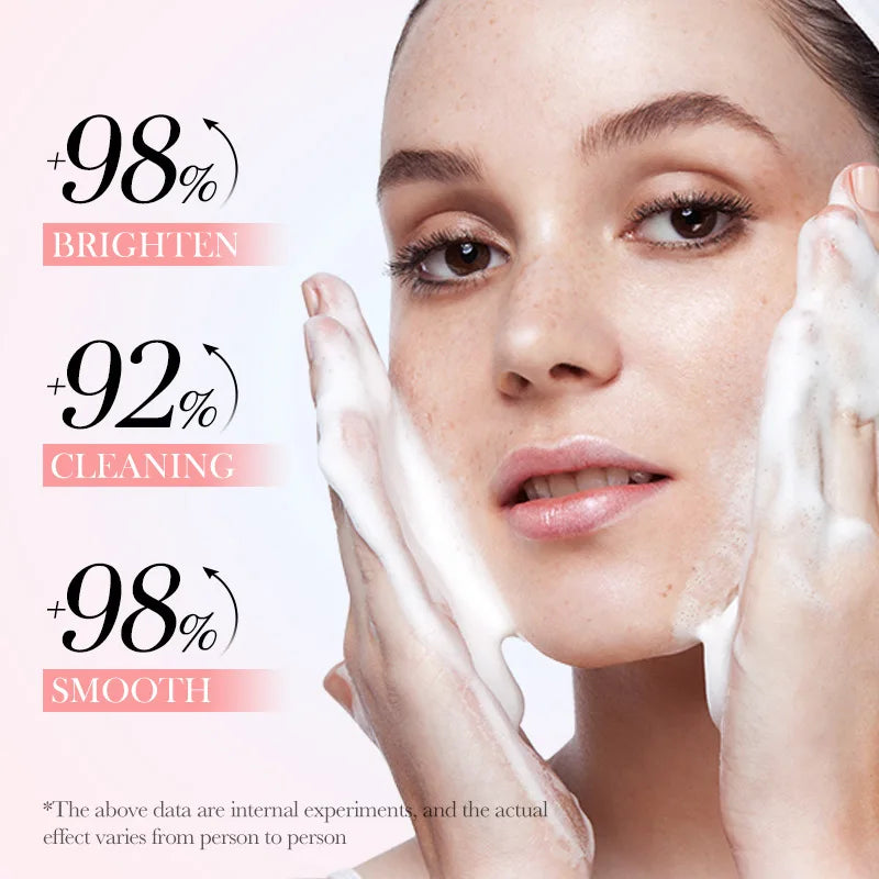SAODER Q10 Vitamin C Facial Cleanser Face Wash Foam Facial Cleansing Mossee Moisturizing Brightening Facial Skin Care Productslooio