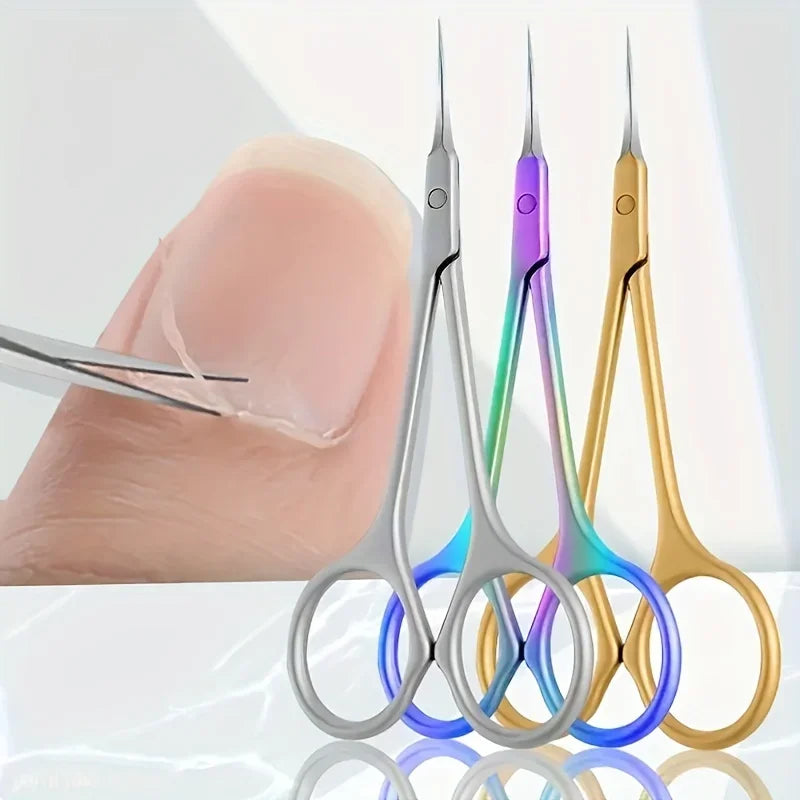Manicure Scissors for Nail Care Stainless Steel Handle Cuticle Nipper Dead Skin Removal Scissors Beauty Tool