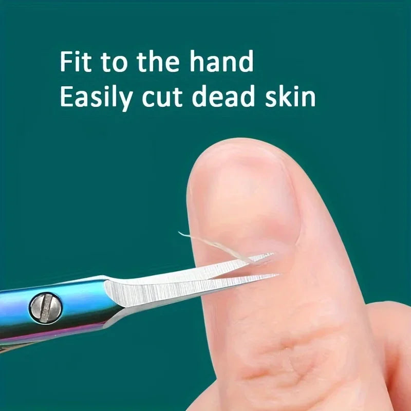 Manicure Scissors for Nail Care Stainless Steel Handle Cuticle Nipper Dead Skin Removal Scissors Beauty Tool
