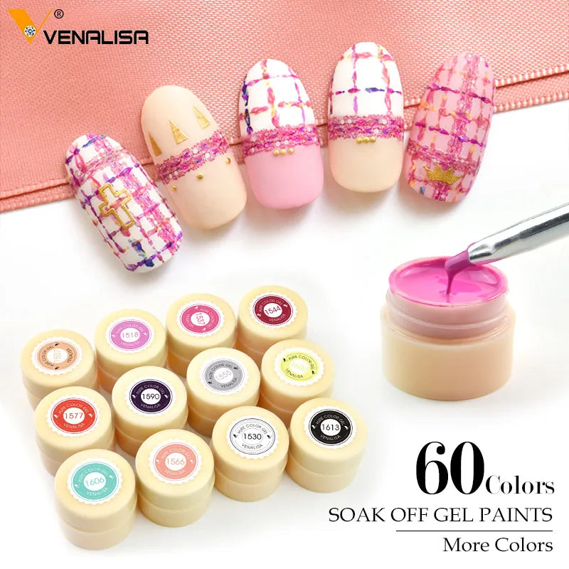 VENALISA Starry Painting Gel 180 Colors 5ml Cover Pure Color Varnish Nail Art Salon Soak Off UV LED Nail Art Design