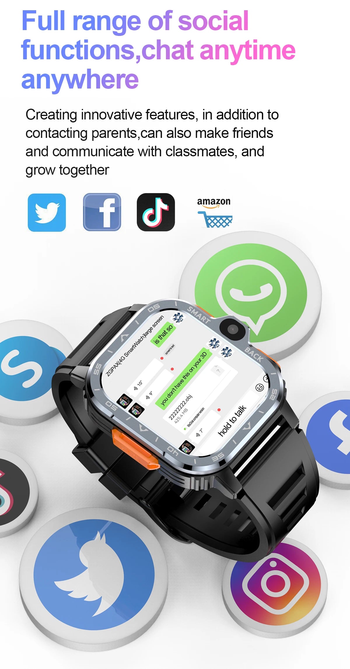 Valdus PGD Android Smart Watch Men GPS 16G/64G ROM Storage HD Dual Camera NFC 2G 4G SIM Card WIFI Wireless Fast Internet Accessu