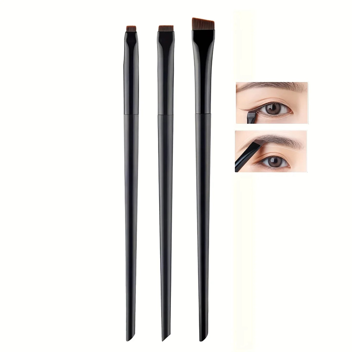 cheap Makeup Brush Three piece Set,Blade eyeliner brush fine oblique head eyebrow brush outline eyeliner ultra-thin