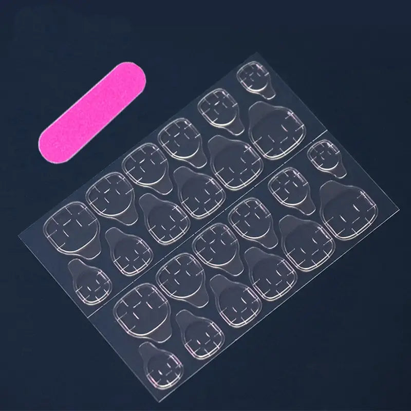 24 PCs Short French Minimalist Nails with 1 Jelly and 1 Nail 