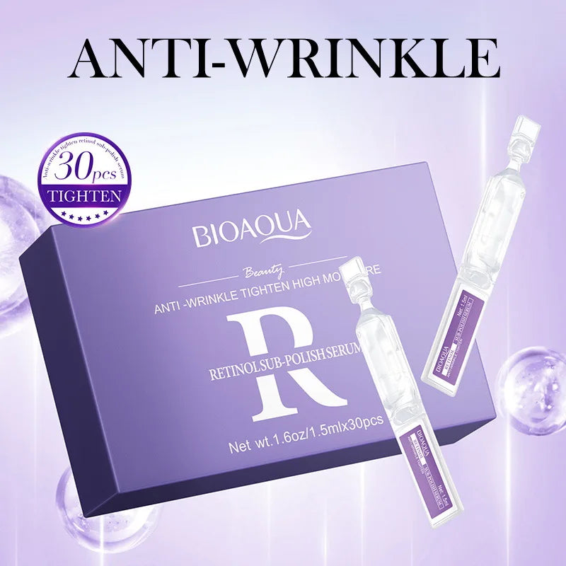 30pcs/box BIOAQUA Retinol Vitamin C Hyaluronic Acid Serum for Face Moisturizing Firming Hydrating Facial Essence Face Skin Care111