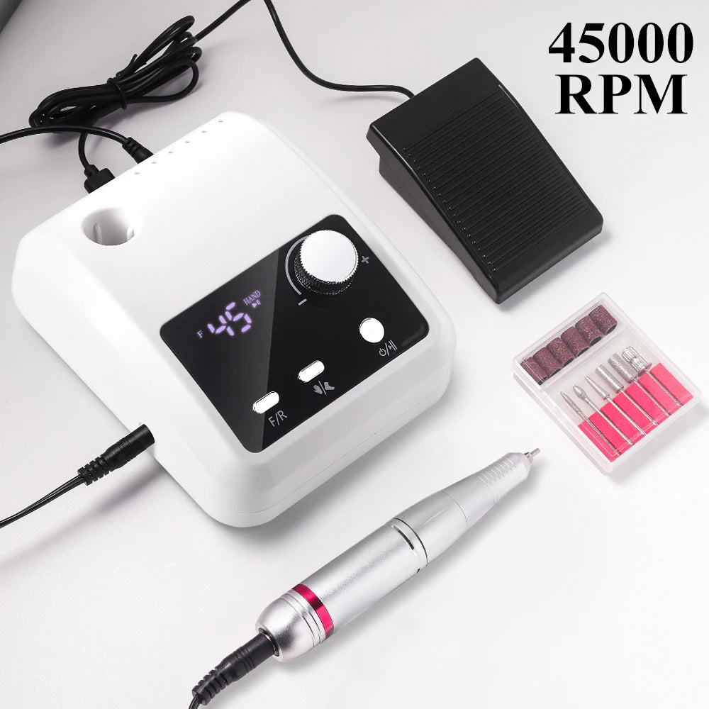 45000RPM Nail Drill Machine Cutters Professional Electric Nails Sander File for Gel Nails Polishing Remove Home Manicure Salon;;;;;;1