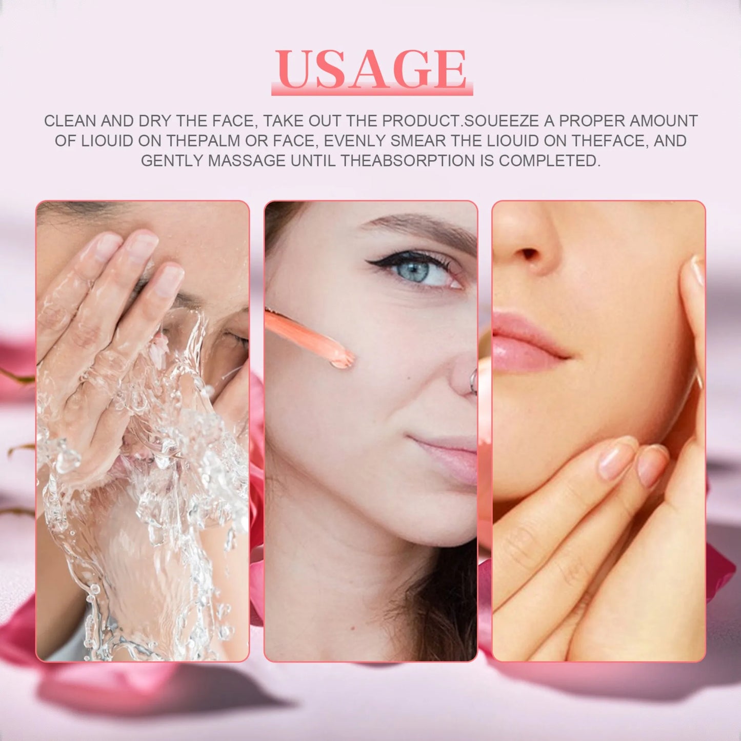 5 In 1 Facial Serum Fade Fine Lines Firming Skin Shrink Pores Moisturizing Brightning Vitamin C Hyaluronic Acid 