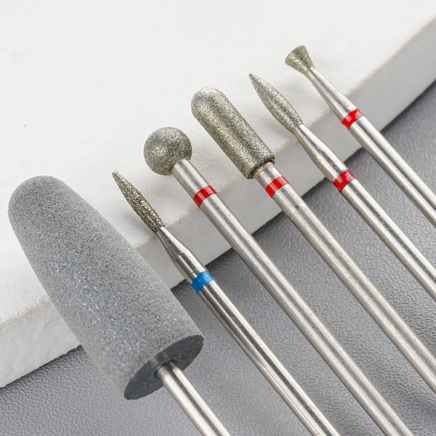 6pcs/set Diamond Sand Nail Files Drill Cuticle Polishing Bit Nail Grinding Head Electric Manicure Set 