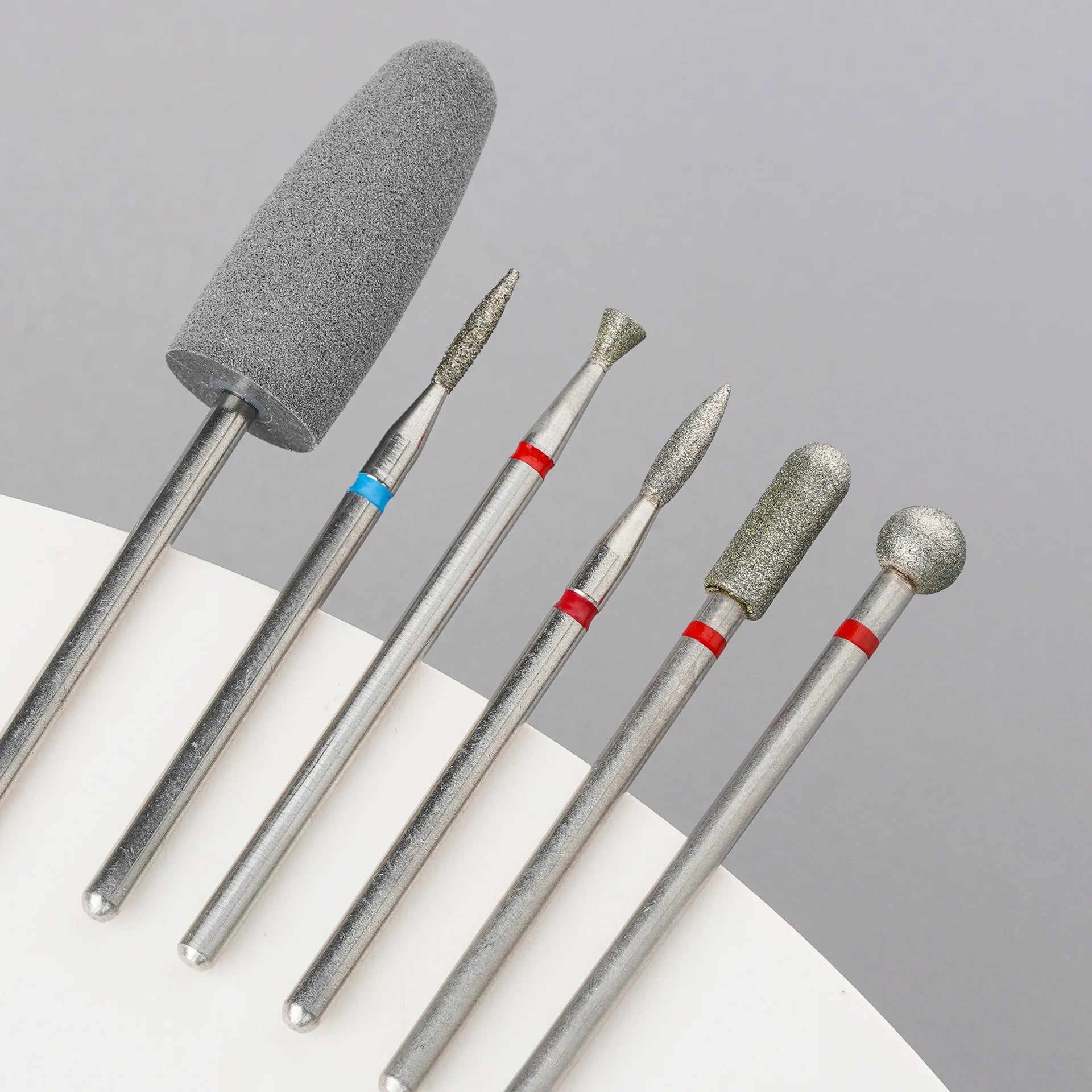6pcs/set Diamond Sand Nail Files Drill Cuticle Polishing Bit Nail Grinding Head Electric Manicure Set for Removing 