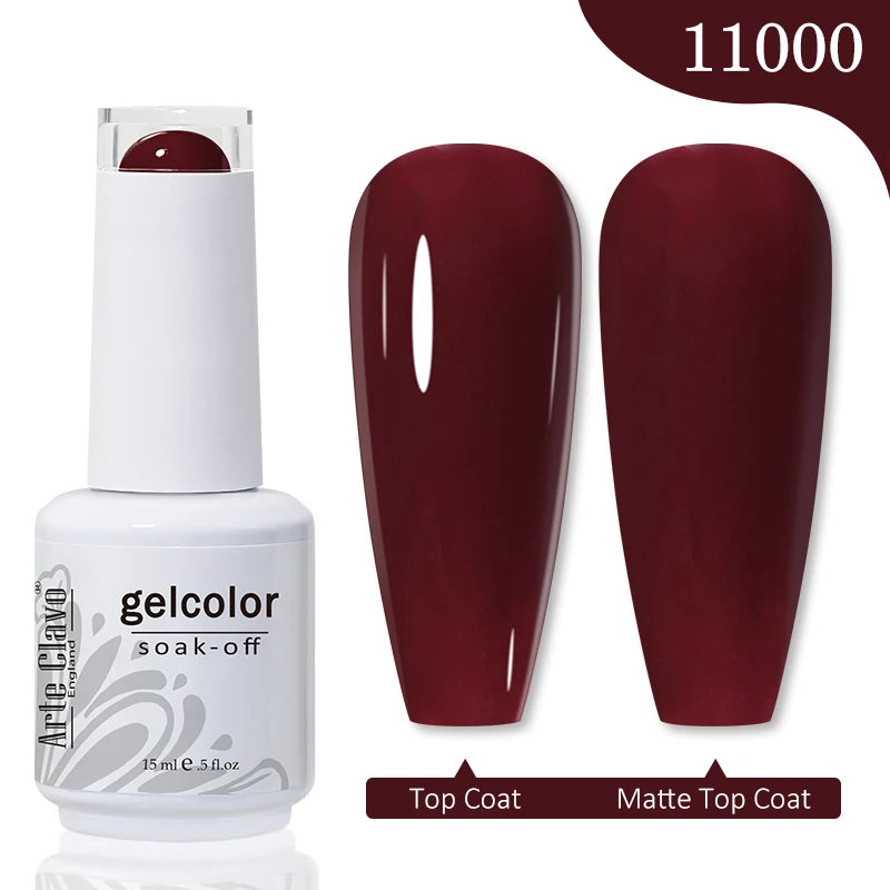 Arte Clavo Autumn Winter Series Jelly Gel Nail Polish 15ml LED Nail Gel Hybrid Varnish Matt Top Base Coat Nail Art Gell 11000