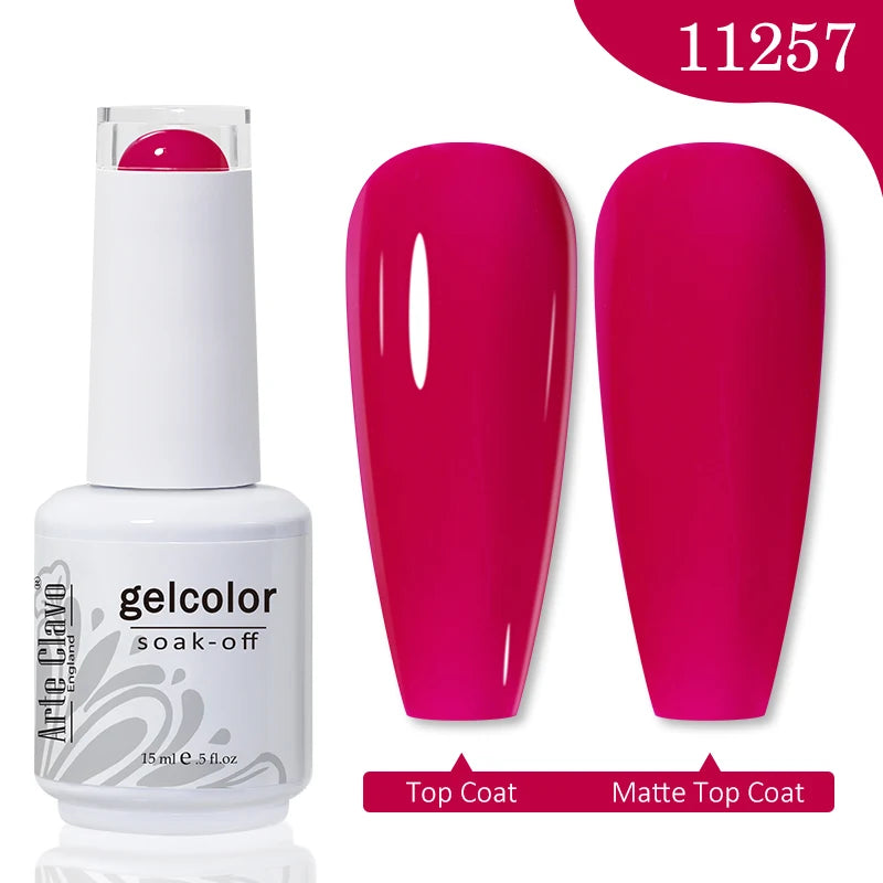 Arte Clavo Autumn Winter Series Jelly Gel Nail Polish 15ml LED Nail Gel Hybrid Varnish Matt Top Base Coat Nail Art Gell 11257