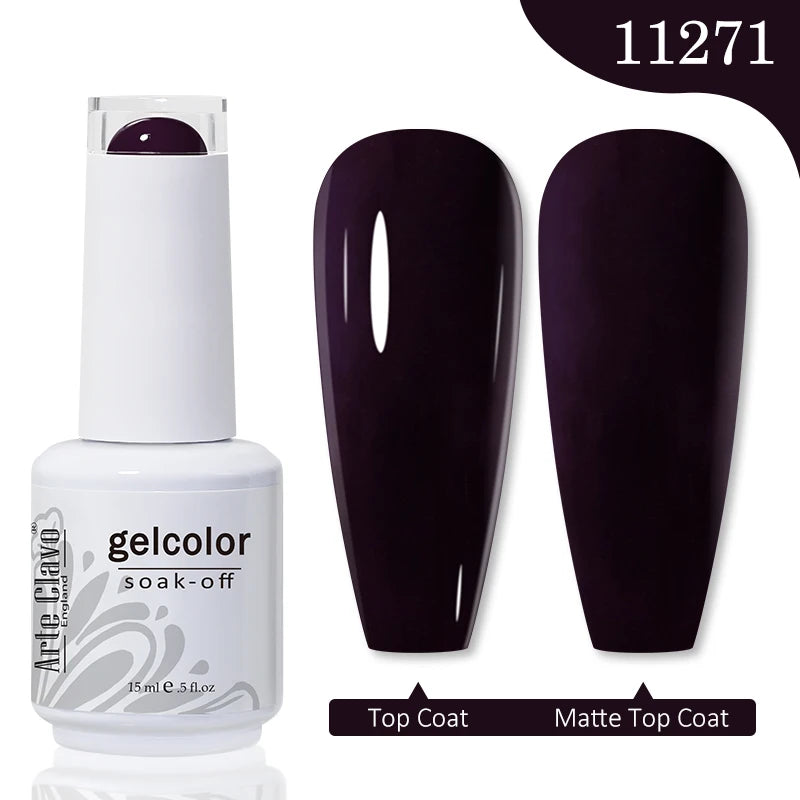 Arte Clavo Autumn Winter Series Jelly Gel Nail Polish 15ml LED Nail Gel Hybrid Varnish Matt Top Base Coat Nail Art Gell 11271