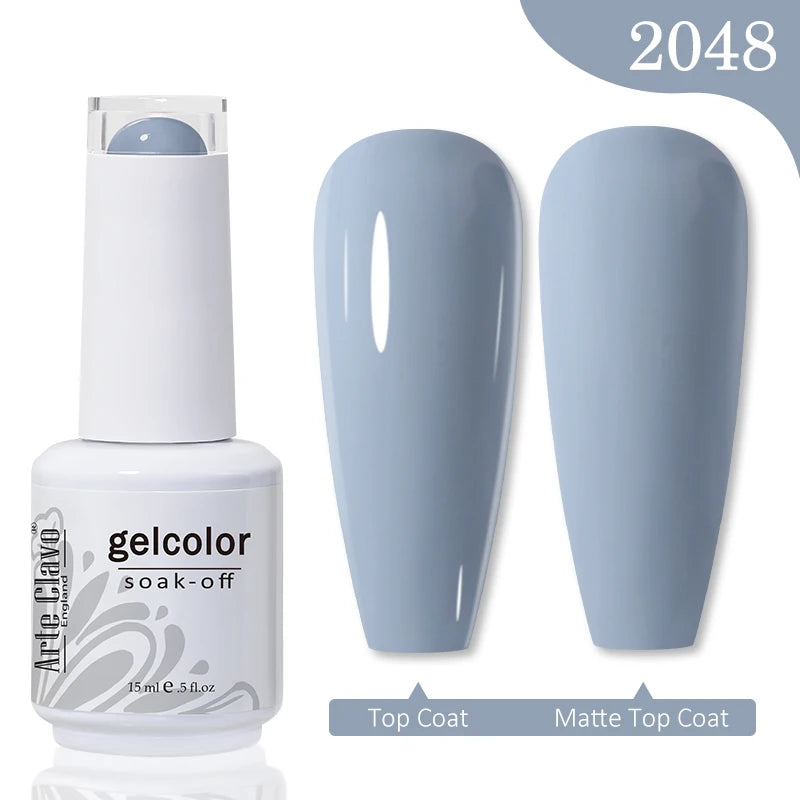 Arte Clavo Autumn Winter Series Jelly Gel Nail Polish 15ml LED Nail Gel Hybrid Varnish Matt Top Base Coat Nail Art Gell 2048
