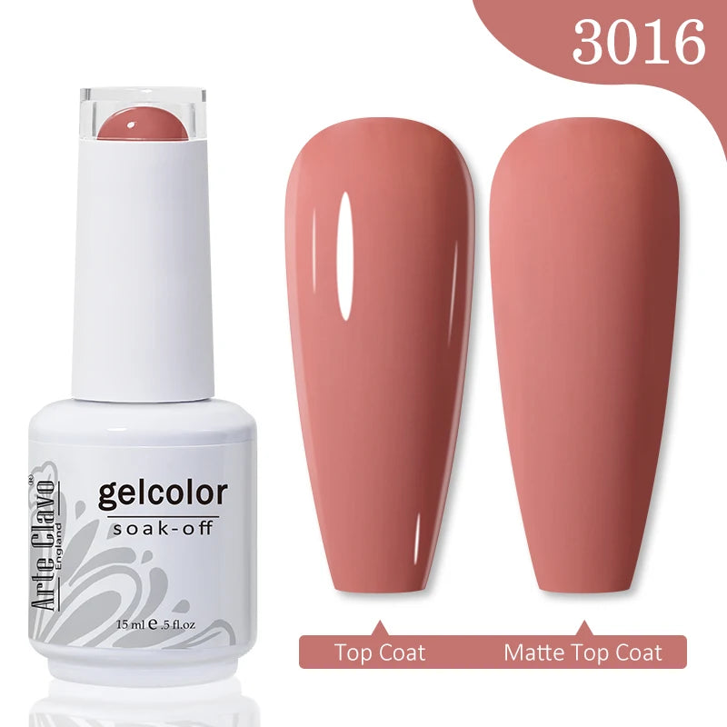 Arte Clavo Autumn Winter Series Jelly Gel Nail Polish 15ml LED Nail Gel Hybrid Varnish Matt Top Base Coat Nail Art Gell 3106