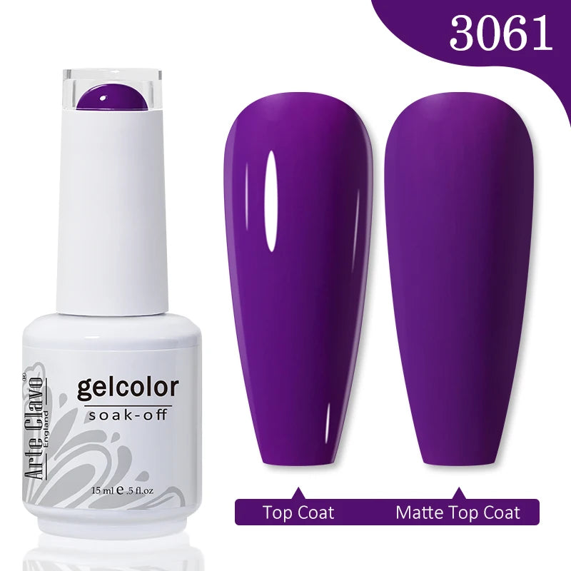 Arte Clavo Autumn Winter Series Jelly Gel Nail Polish 15ml LED Nail Gel Hybrid Varnish Matt Top Base Coat Nail Art Gell 3061