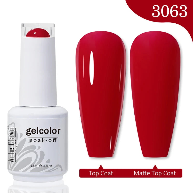 Arte Clavo Autumn Winter Series Jelly Gel Nail Polish 15ml LED Nail Gel Hybrid Varnish Matt Top Base Coat Nail Art Gell 3063
