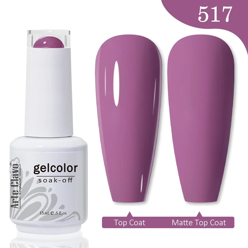 Arte Clavo Autumn Winter Series Jelly Gel Nail Polish 15ml LED Nail Gel Hybrid Varnish Matt Top Base Coat Nail Art Gell 517