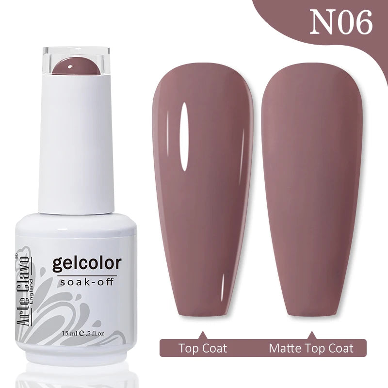 Arte Clavo Autumn Winter Series Jelly Gel Nail Polish 15ml LED Nail Gel Hybrid Varnish Matt Top Base Coat Nail Art Gell 6