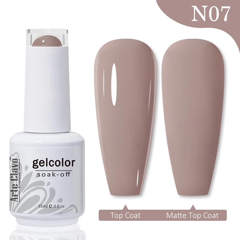 Arte Clavo Autumn Winter Series Jelly Gel Nail Polish 15ml LED Nail Gel Hybrid Varnish Matt Top Base Coat Nail Art Gell 7