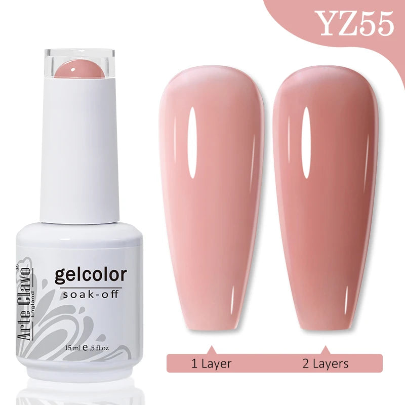 Arte Clavo Autumn Winter Series Jelly Gel Nail Polish 15ml LED Nail Gel Hybrid Varnish Matt Top Base Coat Nail Art Gell yz55