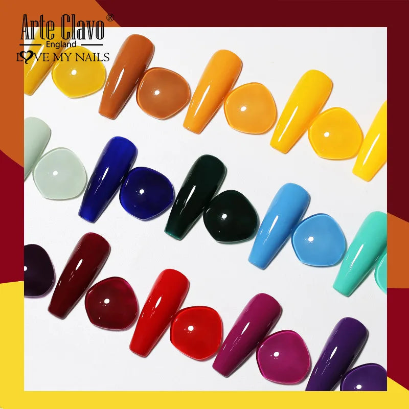 Arte Clavo Autumn Winter Series Jelly Gel Nail Polish 15ml LED Nail Gel Hybrid Varnish Matt Top Base Coat Nail Art Gellak