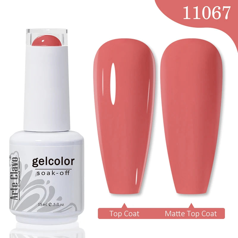 Arte Clavo Autumn Winter Series Jelly Gel Nail Polish 15ml LED Nail Gel Hybrid Varnish Matt Top Base Coat Nail Art Gellak 11067