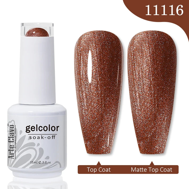 Arte Clavo Autumn Winter Series Jelly Gel Nail Polish 15ml LED Nail Gel Hybrid Varnish Matt Top Base Coat Nail Art Gellak 3