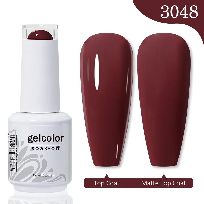 Arte Clavo Autumn Winter Series Jelly Gel Nail Polish 15ml LED Nail Gel Hybrid Varnish Matt Top Base Coat Nail Art Gellak 3048