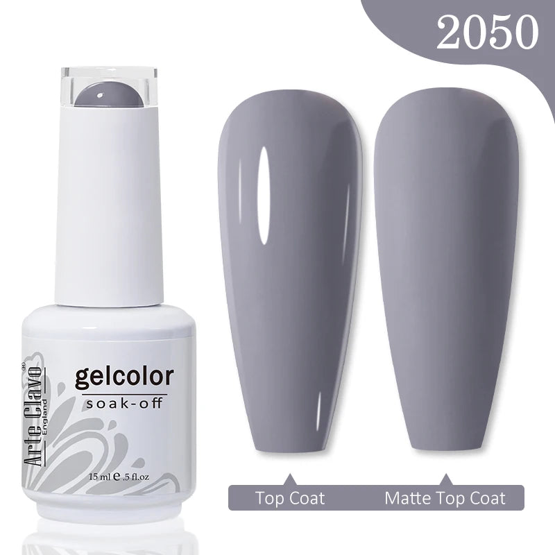 Arte Clavo Autumn Winter Series Jelly Gel Nail Polish 15ml LED Nail Gel Hybrid Varnish Matt Top Base Coat Nail Art Gellak colours 2 matte