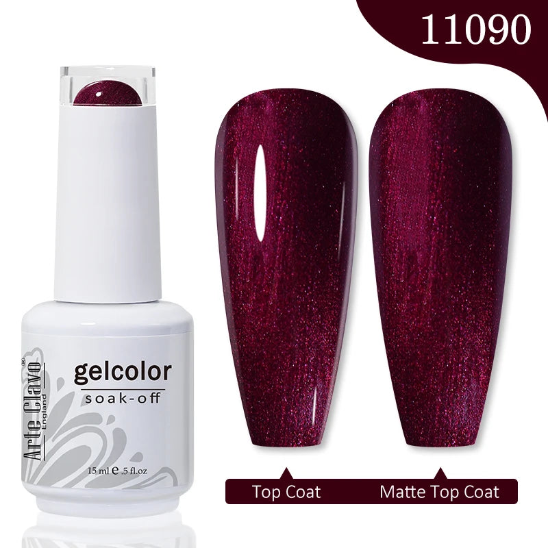 Arte Clavo Autumn Winter Series Jelly Gel Nail Polish 15ml LED Nail Gel Hybrid Varnish Matt Top Base Coat Nail Art Gellak colours 2 matte red