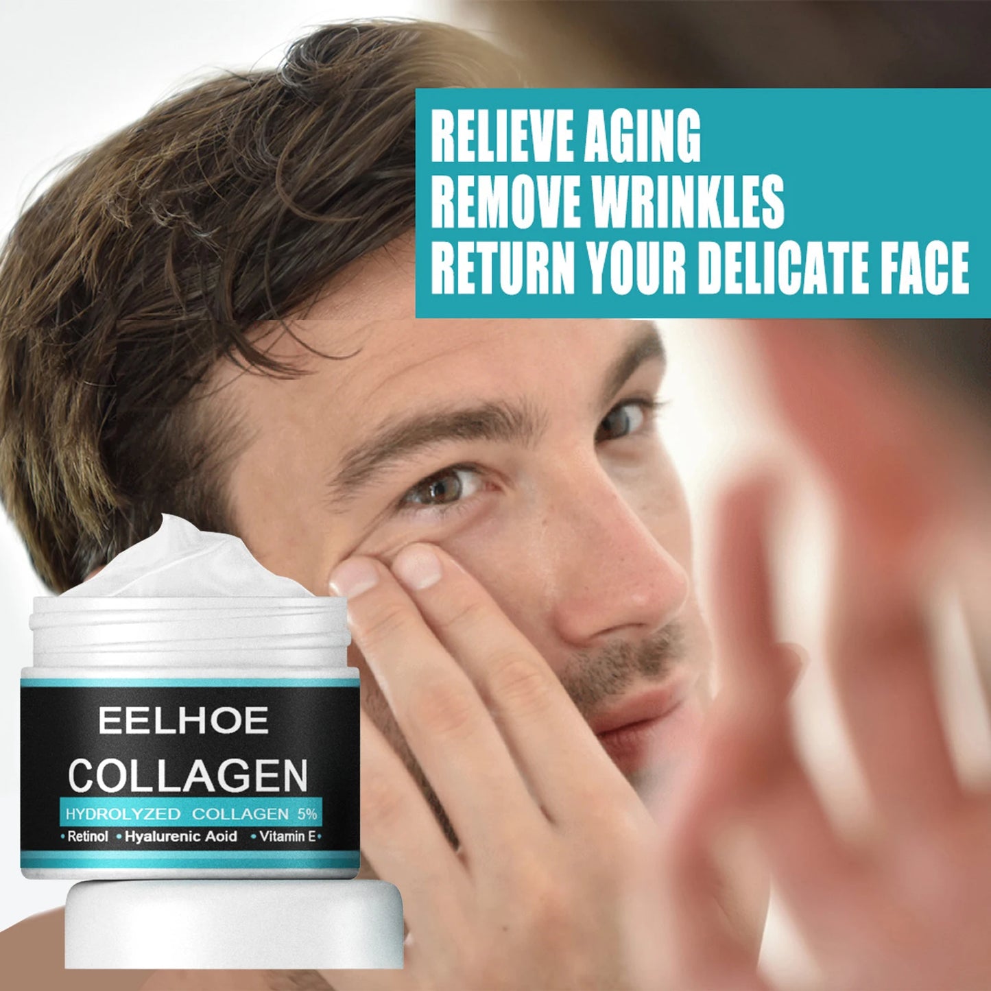 Collagen Creams For Men Smooth Wrinkle Firming Lifting Moisturizing Hyaluronic Acid Brightening Facial Cream Facial Skin Care fjhjfh