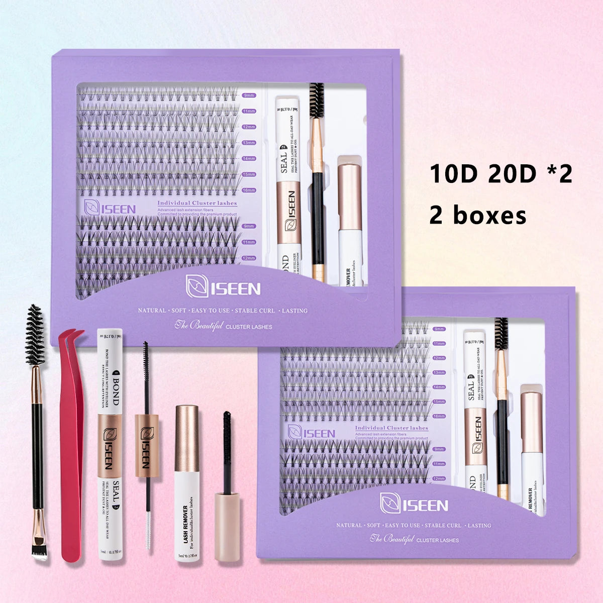DIY Lash Extension Mix Styles Lash Clusters Individual with Bond&Seal