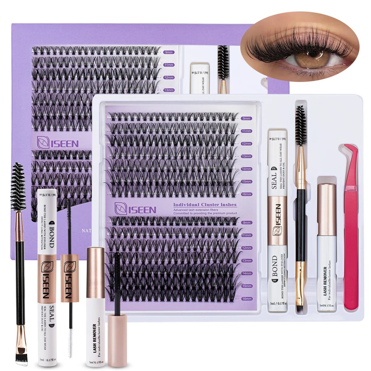 DIY Lash Extension Mix Styles Lash Clusters Individual with Bond&Seal Remover