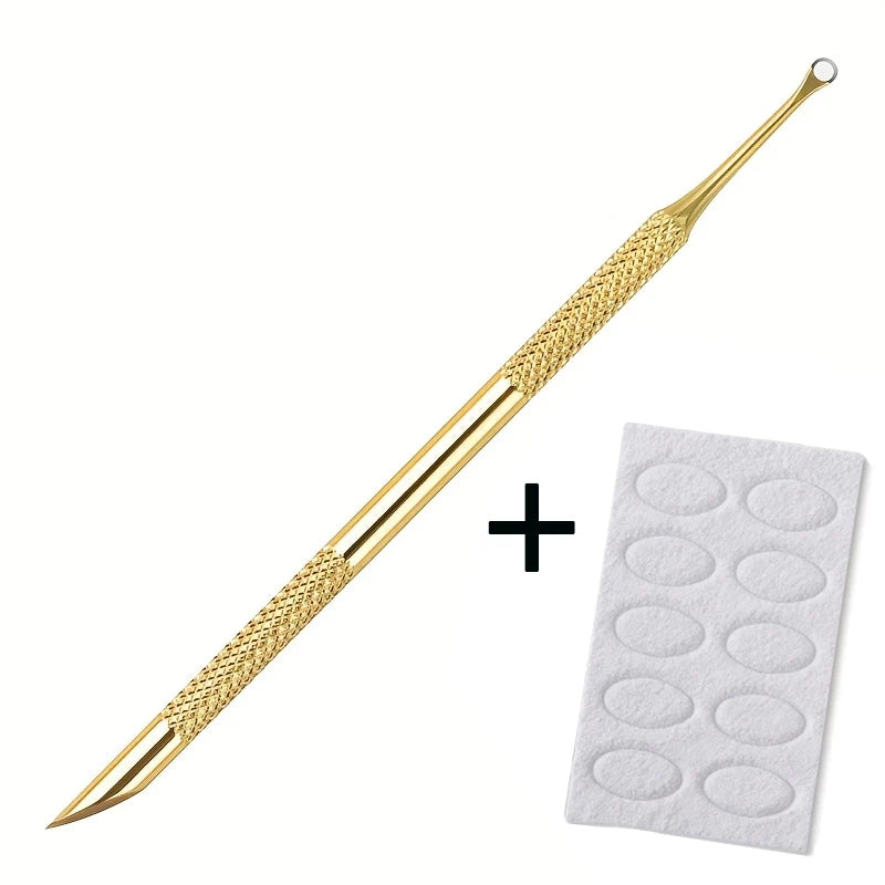 Double-Headed Stainless Steel Cuticle Remover Nail Pusher Exfoliation Prep Tool Clean Dead Skin Circle Bevel Shovel#