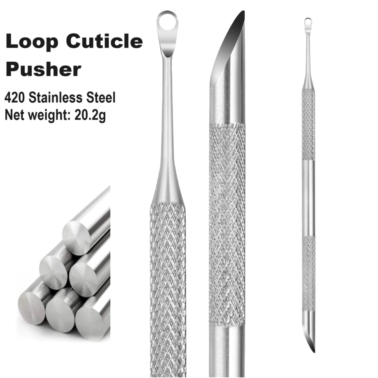 Double-Headed Stainless Steel Cuticle Remover Nail Pusher Exfoliation Prep Tool Clean Dead Skin Circle Bevel Shovel Manicure Pen#