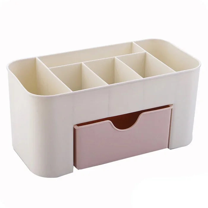 Double Layer Plastic Makeup Organizers Storage Box Cosmetic 