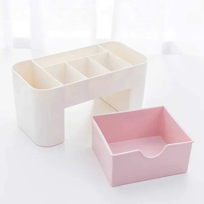 Double Layer Plastic Makeup Organizers Storage Box Cosmetic Drawers Jewelry Display Box Desktop Make Up