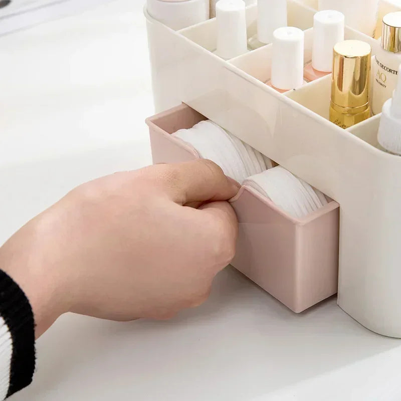 Double Layer Plastic Makeup Organizers Storage Box Cosmetic Drawers Jewelry Display Box Desktop Make Up Container 