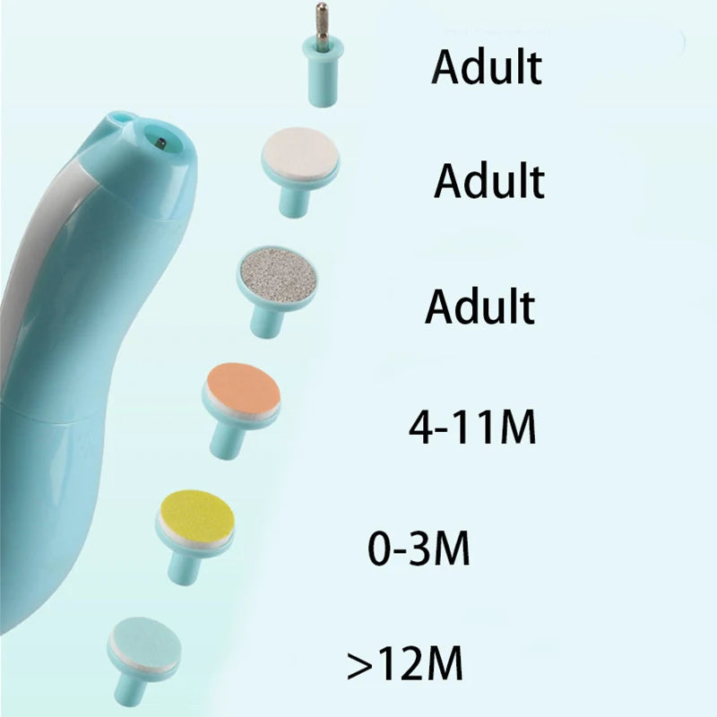 Electric Baby Nail Trimmer Multifunctional Kids Nail File Clippers Toes Fingernail Cutter Trimmer Manicure Tool Set
