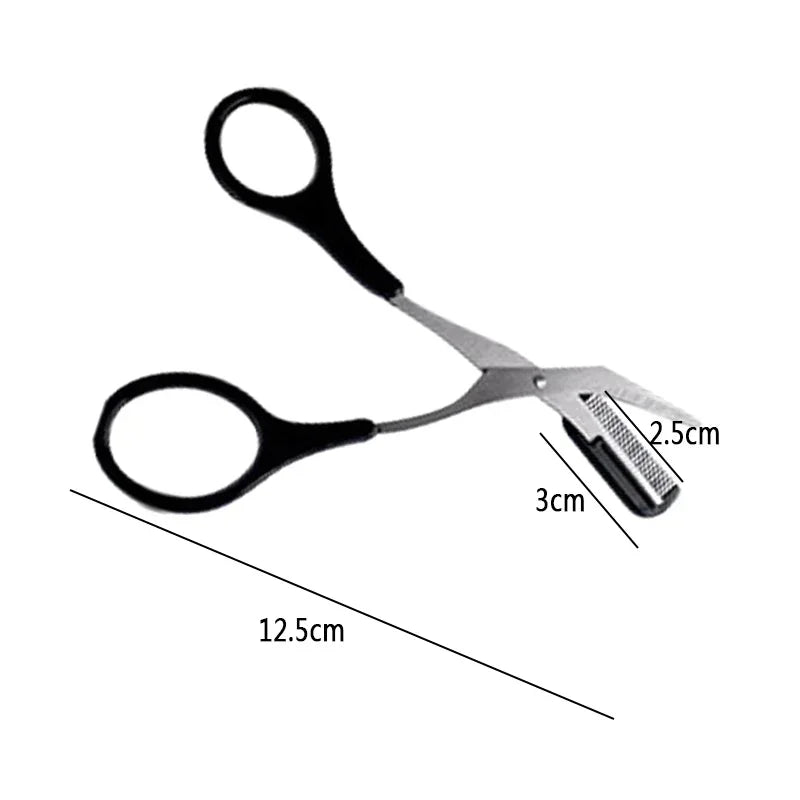 Eyebrow Trimmer Scissor with Comb Female Male Eyebrow Eyelash Scissors Safety Stainless Steel Face Razor