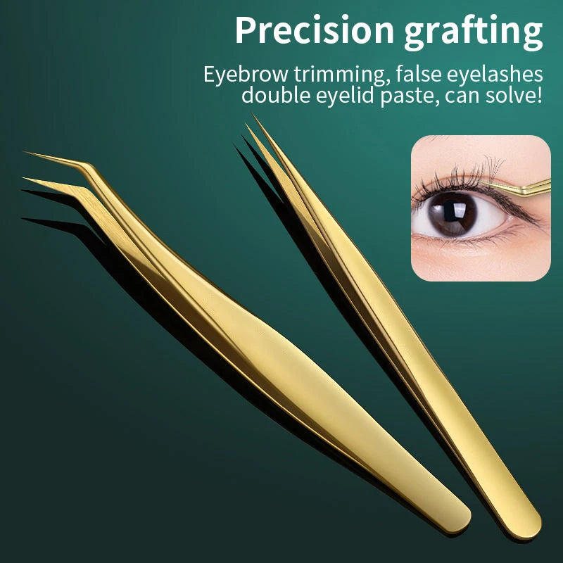 Eyelash Extension Tweezers 1pcs Anti-static Straight Eyelash Extension Tweezers Industrial Precision Curved Straight Lash Eyebrow Tweezers Makeup 