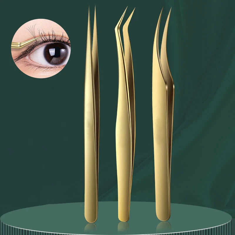 Eyelash Extension Tweezers 1pcs Anti-static Straight Eyelash Extension Tweezers Industrial Precision Curved Straight Lash Eyebrow Tweezers Makeup Tools