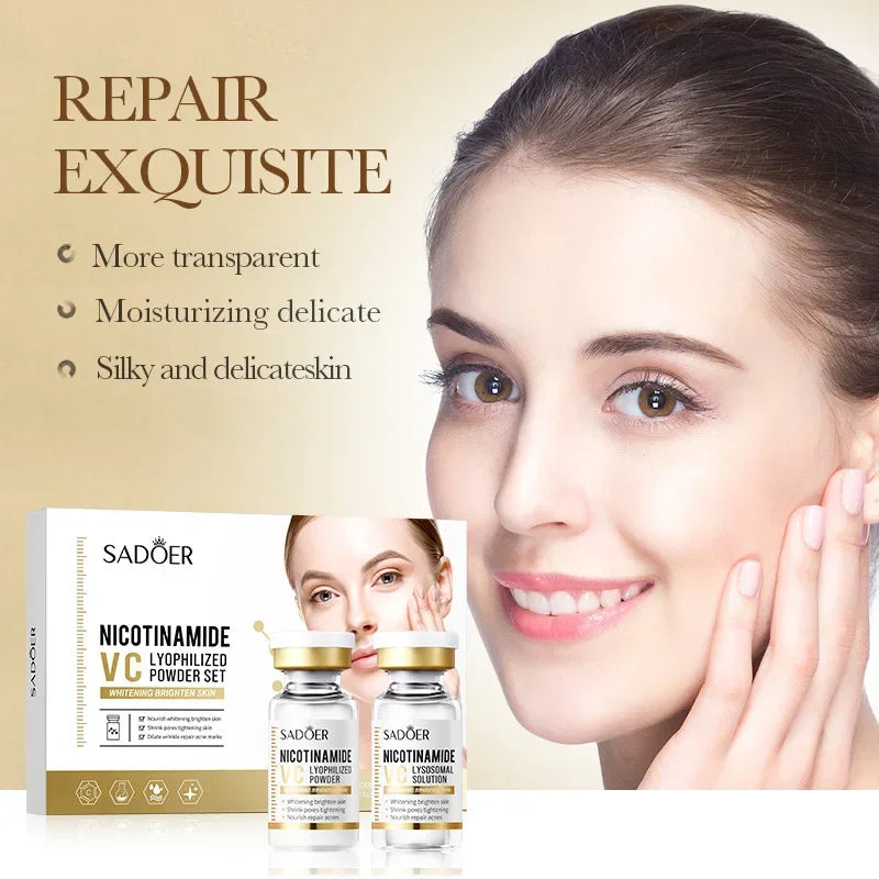 Face Serum Niacinamide Whitening  Freeze-Dried Podwer Set Shrink Pores Hydrating Brighten Anti-Aging Anti Wrinkle 